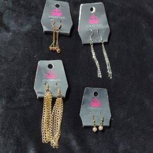 Paparazzi Gold and Silver Dangle Earrings Set